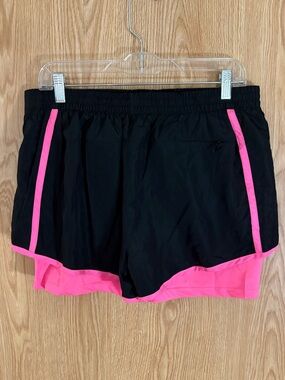 NWT Velocity Black Athletic Shorts with Hot Pink Trim